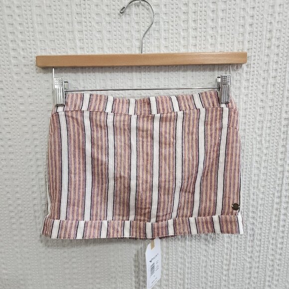 ROXY Walk To East River Halter Crop Top Striped Fitted Women's Size XL - Picture 2 of 10